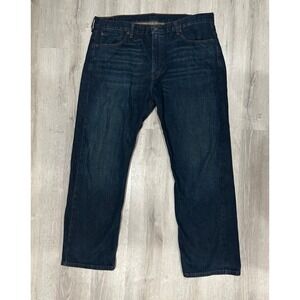 Levis 569 Loose Straight Fit Jeans Dark Wash Indigo Blue Mens 38x32